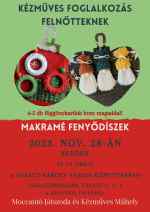 Felnőtt kézműves foglalkozás 2023.11.28.