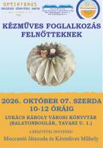 Felnőtt Kézműves foglalkozás 2026.10.07.