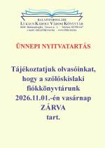 Ünnepi nyitvatartás